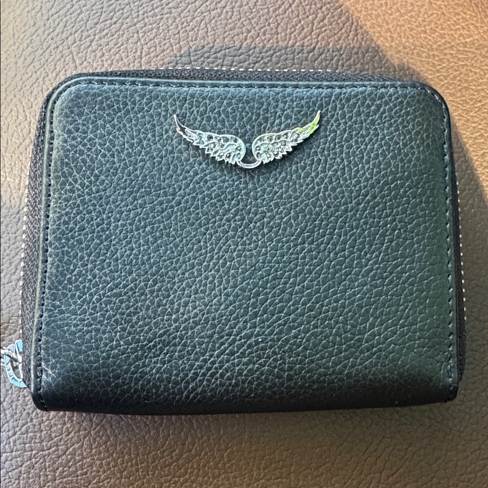 Zadig & Voltaire Black Wallet with Silver Wings